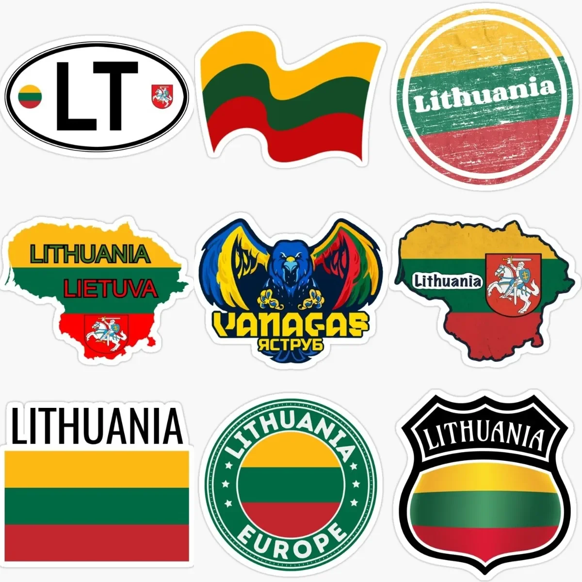

LT Lithuania Flag Map Badge PVC Creative Sticker for Decorate Car Van Laptop Motorcycle Bicycle Wall Room Decal Customizable