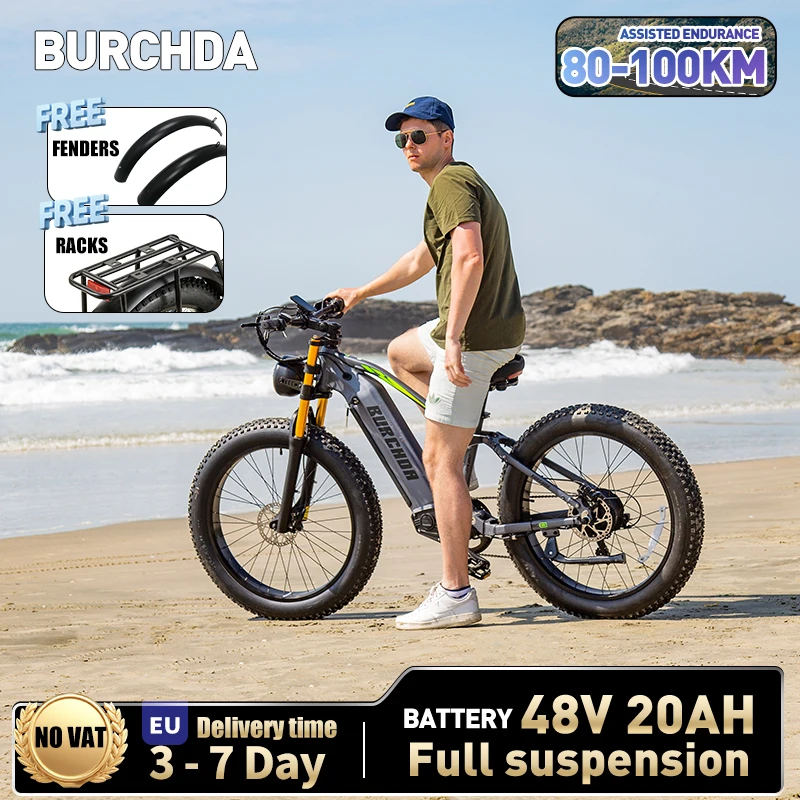 Image of BURCHDA RX80 Elektro-Mountainbike 48V20AH Lithium-Akku 26 Zoll 4.0 Fatbike E-Bike für Erwachsene Motorrad