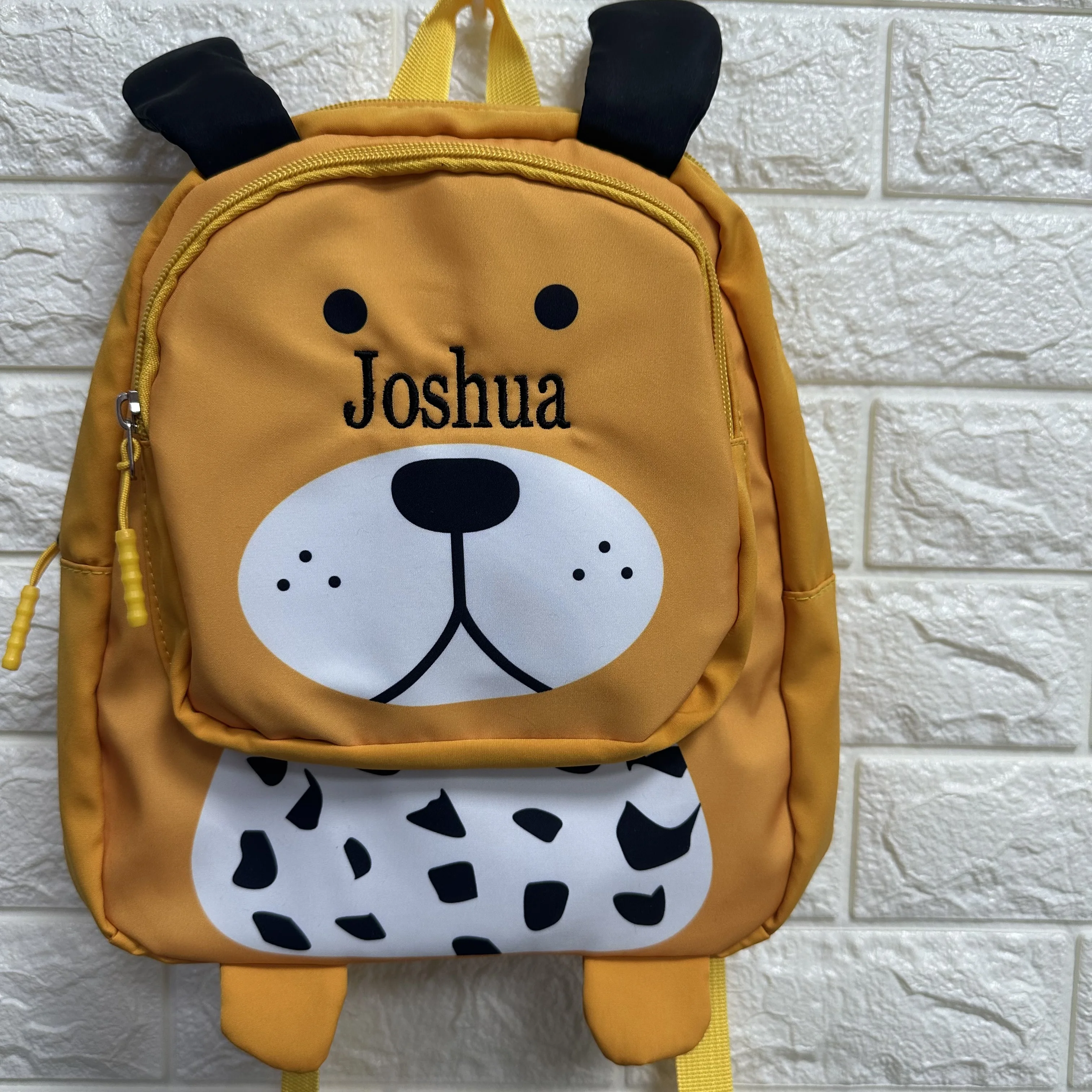 Mochila bordada con nombre de dibujos animados para niños, bolso escolar de guardería, bolsa de regalo para el Día de los niños, Animal lindo, nuevo