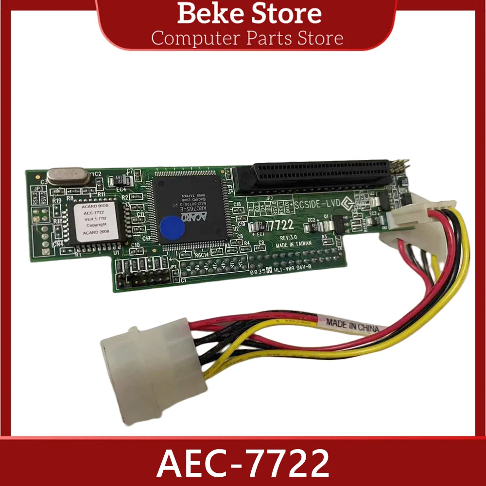 

Оригинальная переходная карта Beke AEC-7722 с IDE на SCSI, 68-контактный IDE на LVD SCSI, переходная карта контроллера хранения данных IDE на 68-контактный разъем SCSI