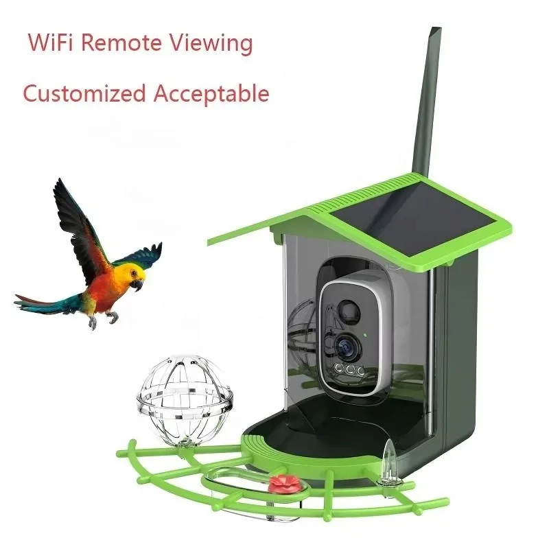 

Solar Powered Waterproof Bird Feeder Camera Night Vision WiFi Remote Control APP Multi-Mounting Options for Outdoor Garden Bird