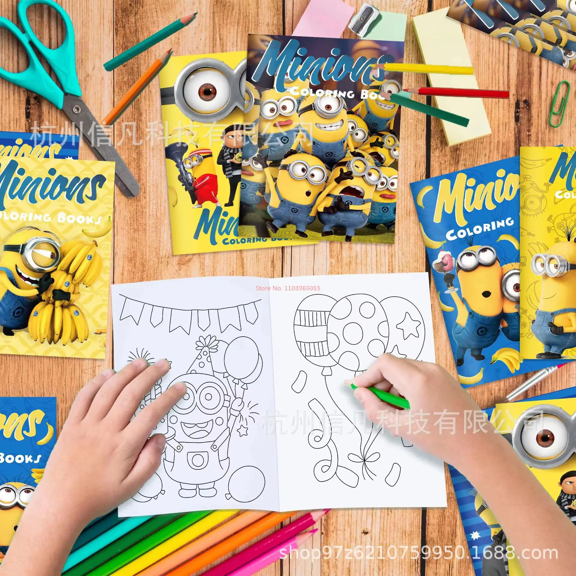 12pcs Kawaii 비열한 나 하수인 Diy 색칠하기 책 블라인드 박스 밥 축제 파티 컬러 낙서 책 비열한 아빠 그림책