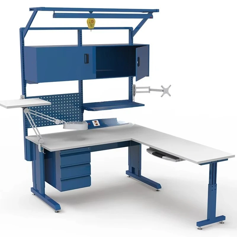 

Manual adjustable ergonomic workbench high-load electronics called technician
