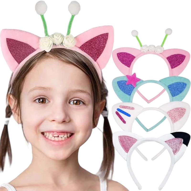 Diadema para casa de muñecas Gabby, tocado con orejas de gato bonitas de dibujos animados para niñas, diademas de Anime para niños, accesorios de Cosplay para Halloween, regalos
