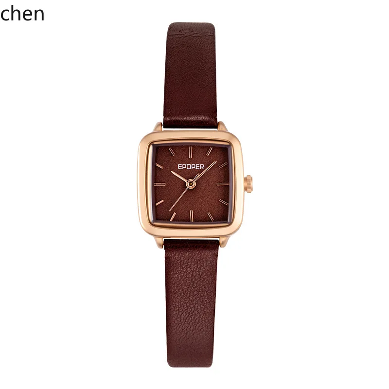 

women's watch: niche, high-end, petite, exquisite, leather strap, versatile quartz watch