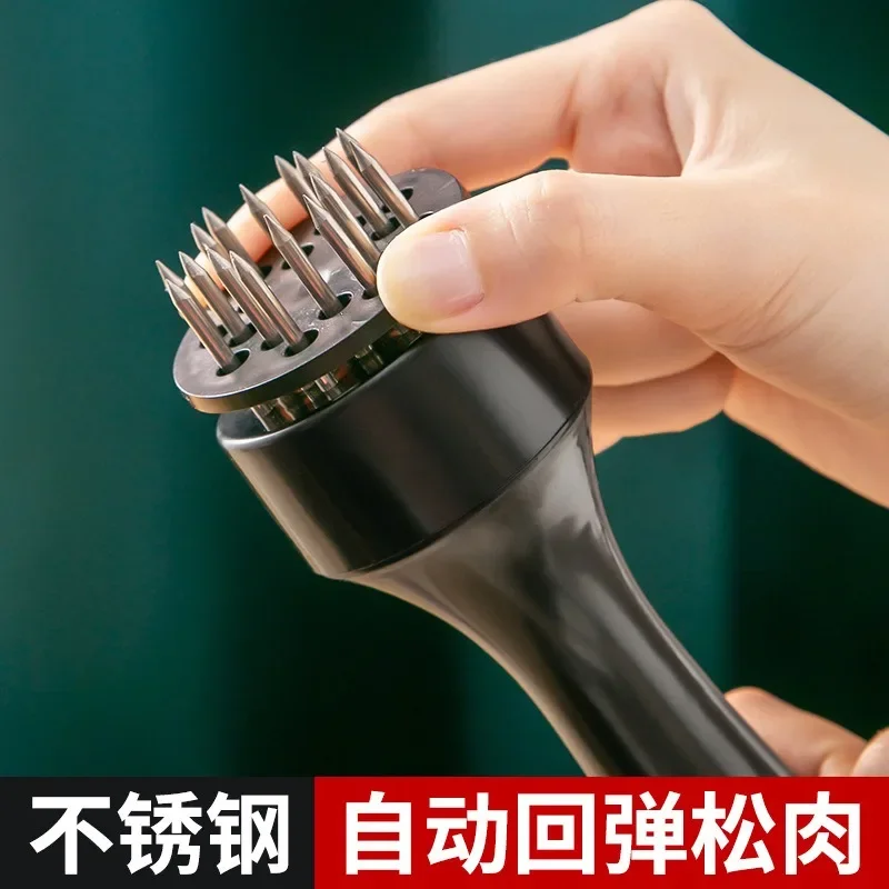 Household Stainless Steel Steak Hammer, Meat Loosening Needle, Household Meat Tenderizer, Hole Piercing and Muscle Breaking Devi