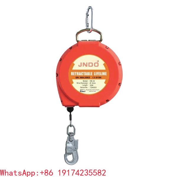 100kg Hot Sale Safety Wire Rope Grab Fall Arrester High Quality Factory Self Retractable Lifeline Fall Arrester Systems