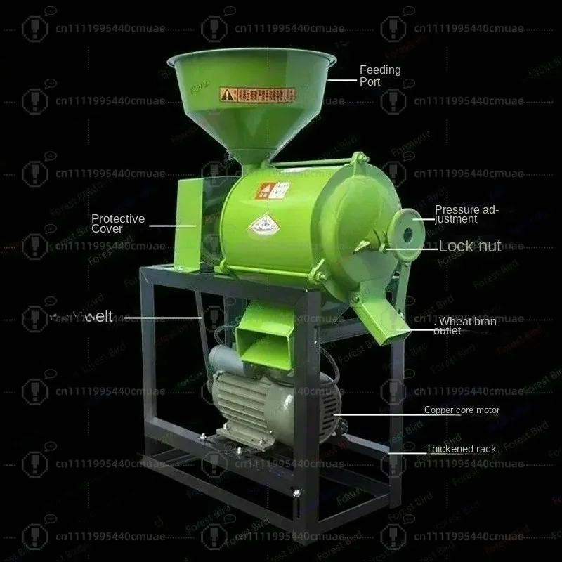 Household Small Multifunctional flour mill wheat bran separation crusher machine  wheat corn flour grinder pear