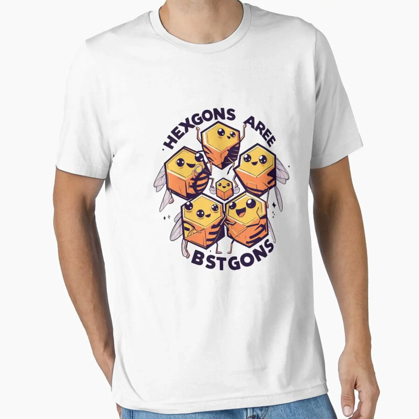 hexagons are the bestagons shirt Essential T vintage Washed Versatile Slightly streetwear Stretched Top For Everyday Wear