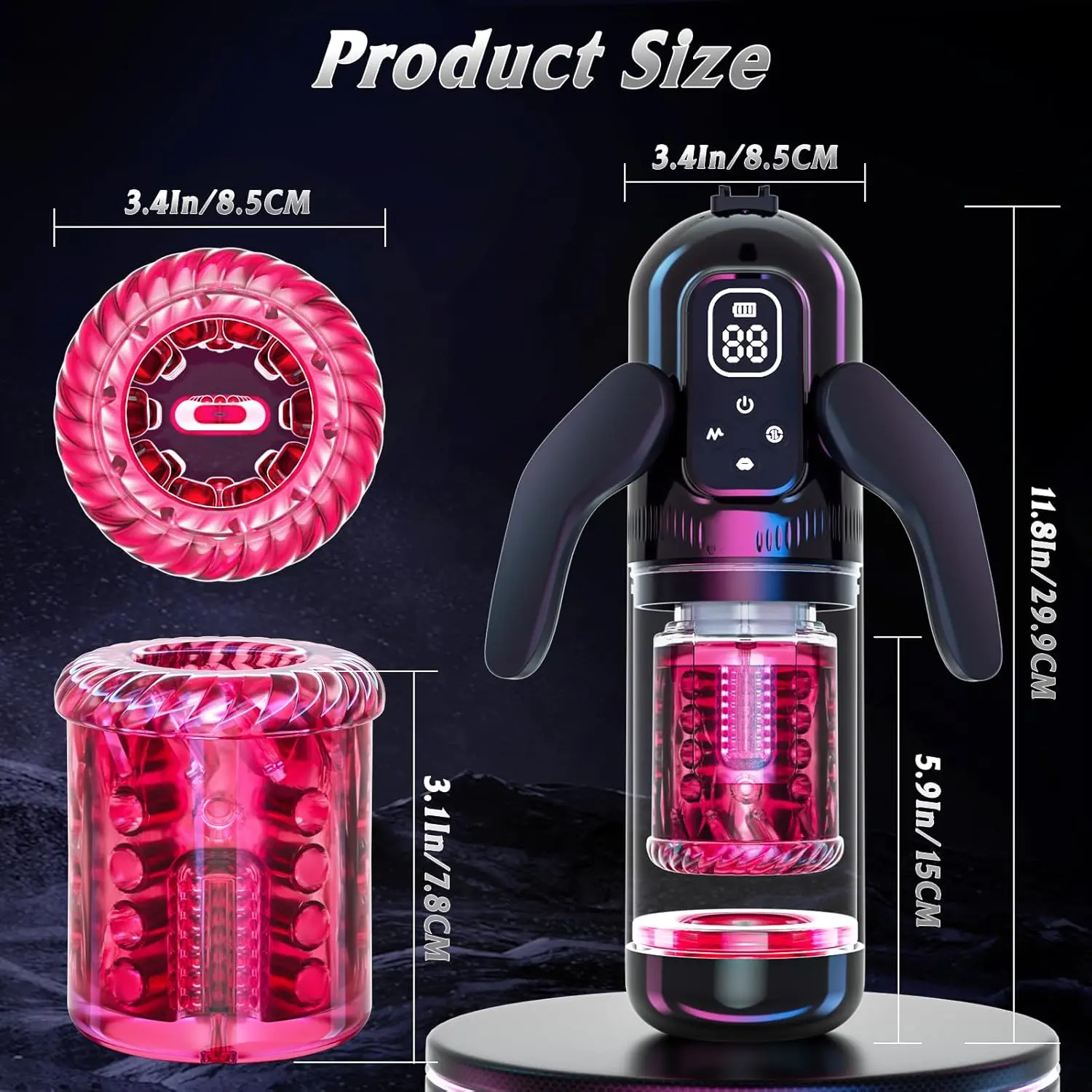 Automatic Male Masturbator  7 Thrusting Rotating Suction Modes Blowjob Sex Machine Vibrating Masturbation Stroker Dual Handles view 6