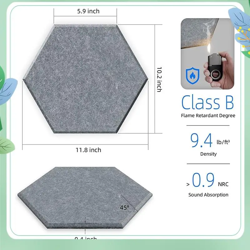 1Set Self-Adhesive Sound Proof Foam Acoustic Panels Reduce Noise And Eliminate Echoes 12X10X0.4In ,Drak Gray