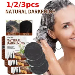 1/2/3PCS Polygonum Hair Darkening Shampoo Soap Bar Repair Gray Black Soap Shou Hair Essence Hair Soap To White Color Wu Shampoo