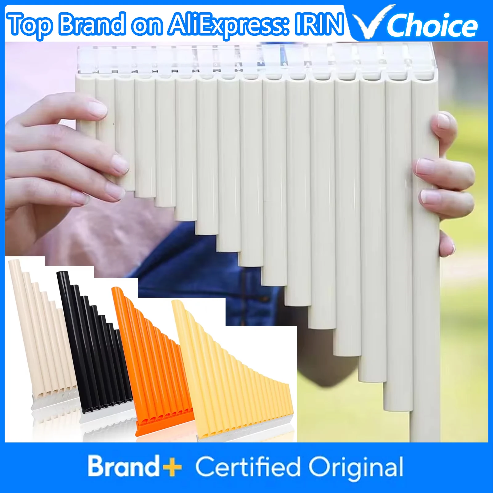 Flauta de Pan IRIN de 16 Tubos en Do, Flauta de Pan de ABS Ecológico, Flauta Tradicional de Madera con Bolsa PX-1