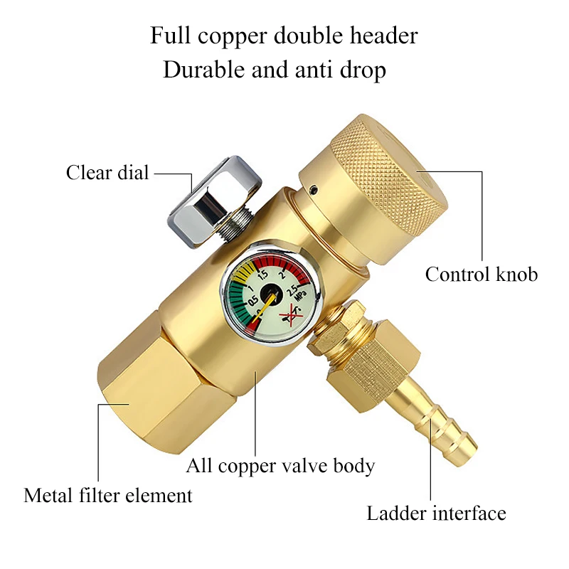 Oxygen Pressure Regulating Valve Gauge Acetylene/ Propane Meter 8mm Thread Brass Adjustable Pressure Reducing Valve 감압기
