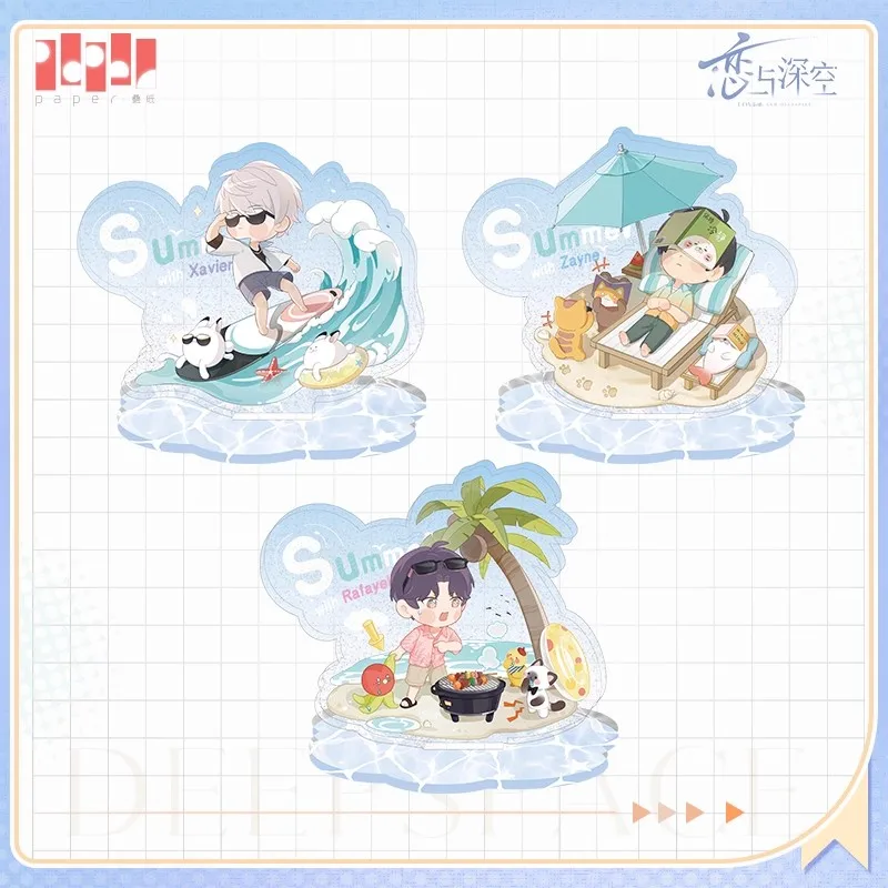 [Officiële merchandise] op voorraad Game Love and Deepspace Summer Xavier Rafayel Zayne Chibi Water Ripples Stand Acryl Hanger