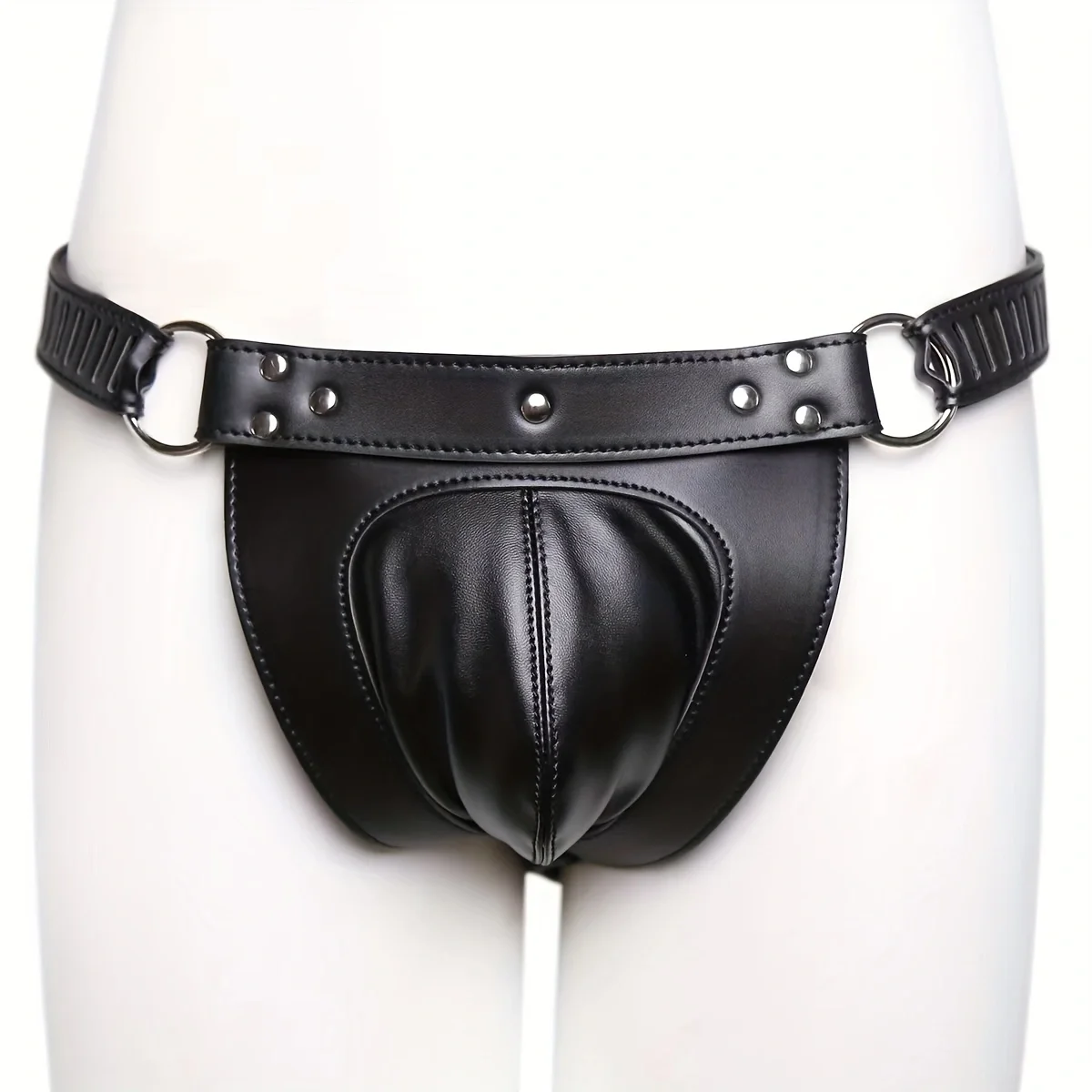 Sexy Underwear Leather Shorts Men\'s Chastity Pants Bondage Leather Pants Bondage Toy Men\'s Costume