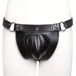 Sexy Underwear Leather Shorts Men's Chastity Pants Bondage Leather Pants Bondage Toy Men's Costume