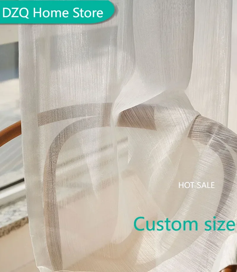 

French white streamer sheer curtains Bling bling for living room Children's room curtain semi-shading dream curtains custom size