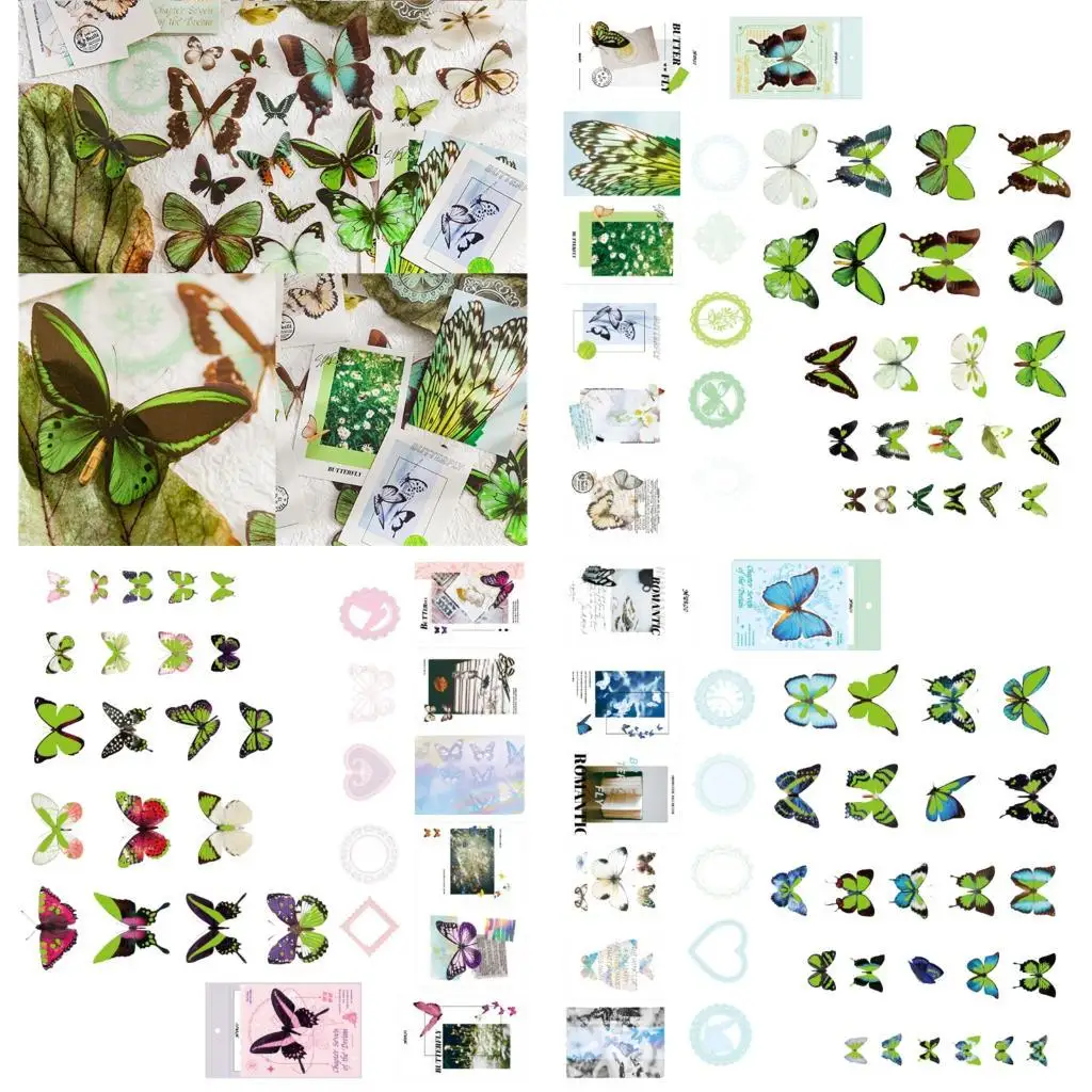 

Butterfly Shaped Sticker Glowing Design Waterproof Materials for Kids Adults Journals Planners Gift Wrapping