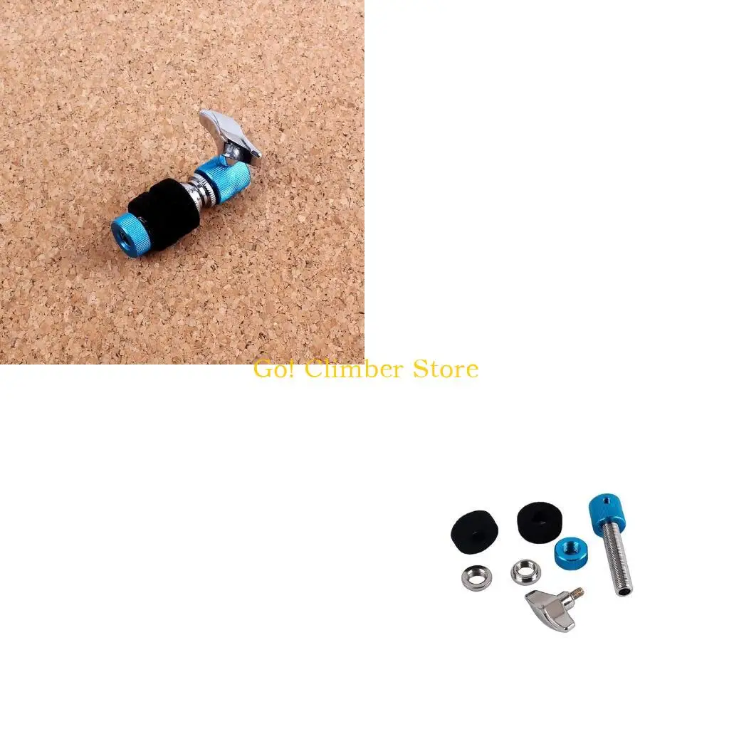 Q84C 1 Set Metal Standard Jazz Drum Hi-Hat Cymbal Clutch Stand Post for Percussion Instrument Parts Replacement Accessories Blue