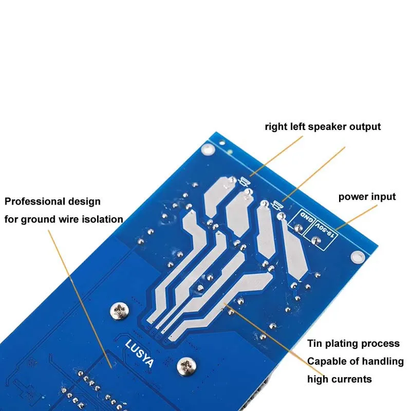 لوحة مكبر صوت HiFi عالي الطاقة من LUSYA ، TPA3255 ، نسخة مطورة ، ستيريو ، رقمي ، تيار مستمر 19-50 فولت ، من نوع W x 2