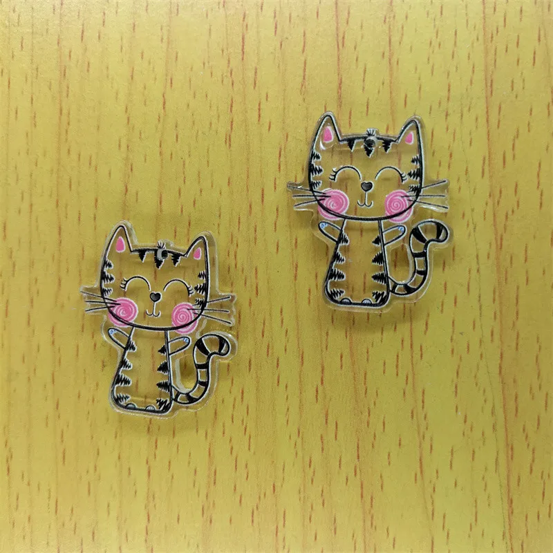 

10Pcs Acrylic Printed Animal Cat Charms Cartoon Pet Charm Pendant DIY Necklace Earring Keychain Diy Jewelry Accessories Making