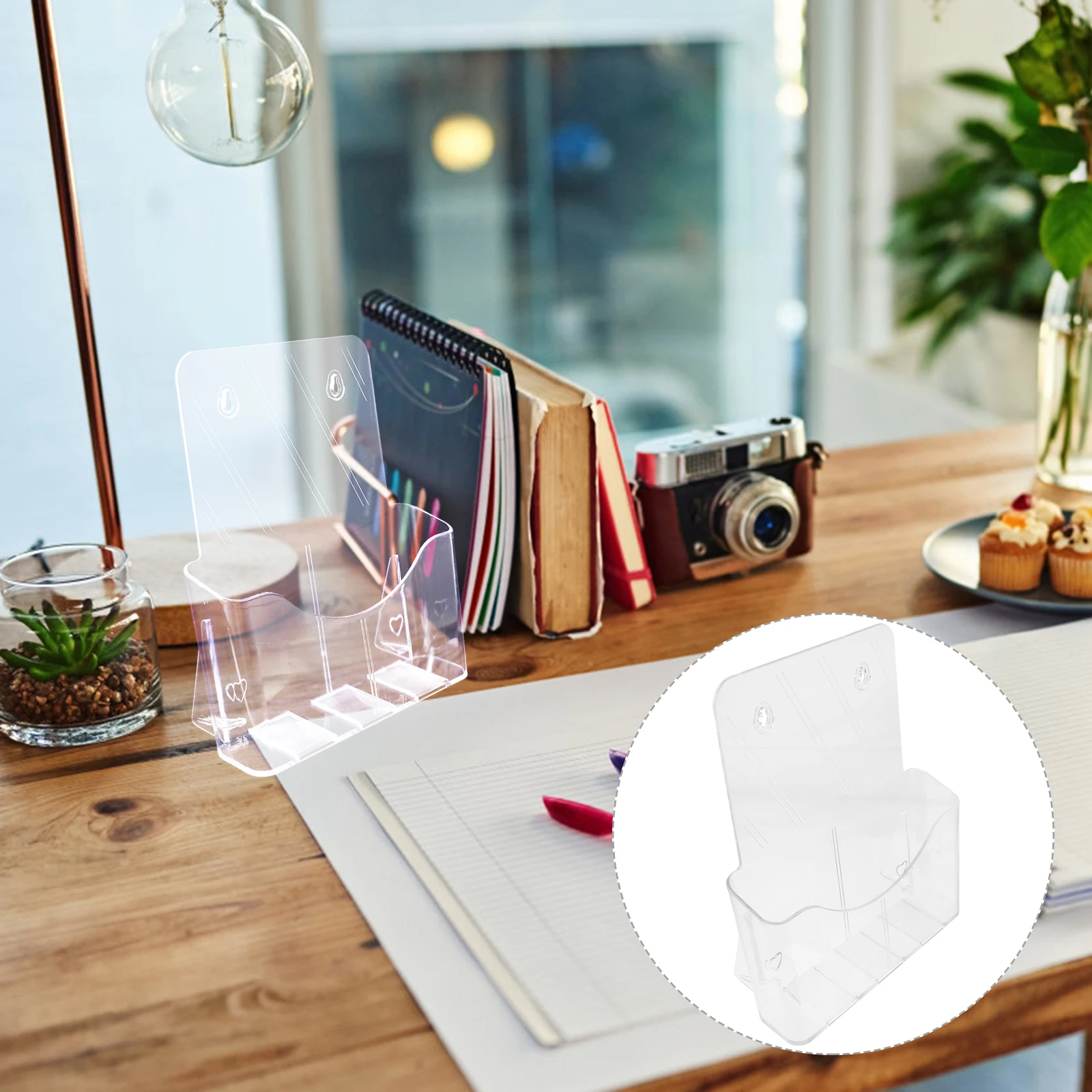 

Clear A4 Holder Free Standing Office File Stand Transparent Document Organizer Rack Pamphlets Display Stand For