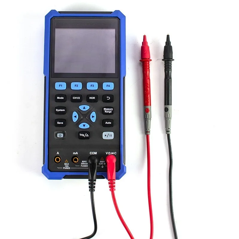 Sleek Portable Handheld Digital Oscilloscope 200MHz Dual Channel Mini Multimeter with Signal Generator Compact Test Meter