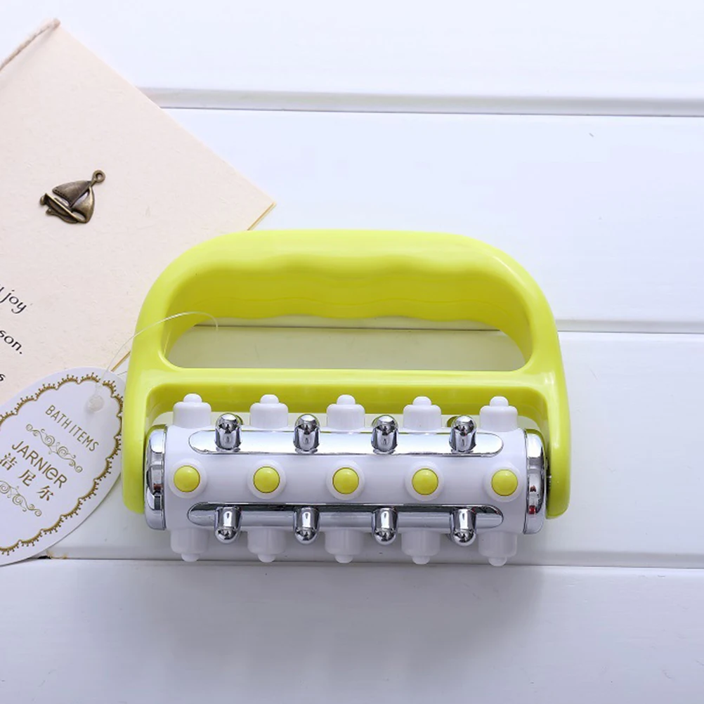 

1pc Ergonomic Roller Massager Green Easy Grip Acupressure Tool Handheld Muscle Relaxer Plastic Massage Roller For Back Body