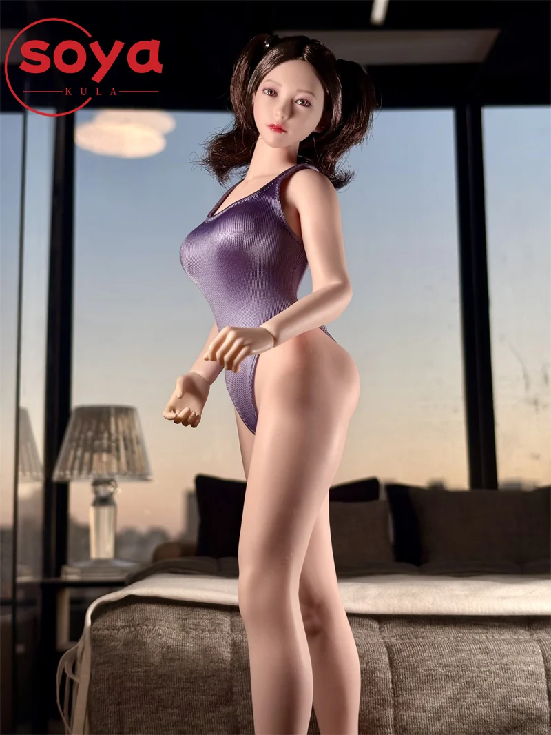 MFuntoys 1/6 مقياس متعدد الألوان مرونة عالية اللؤلؤ قطعة واحدة ملابس السباحة نموذج صالح 12 ''أنثى الجندي عمل الشكل الجسم #6