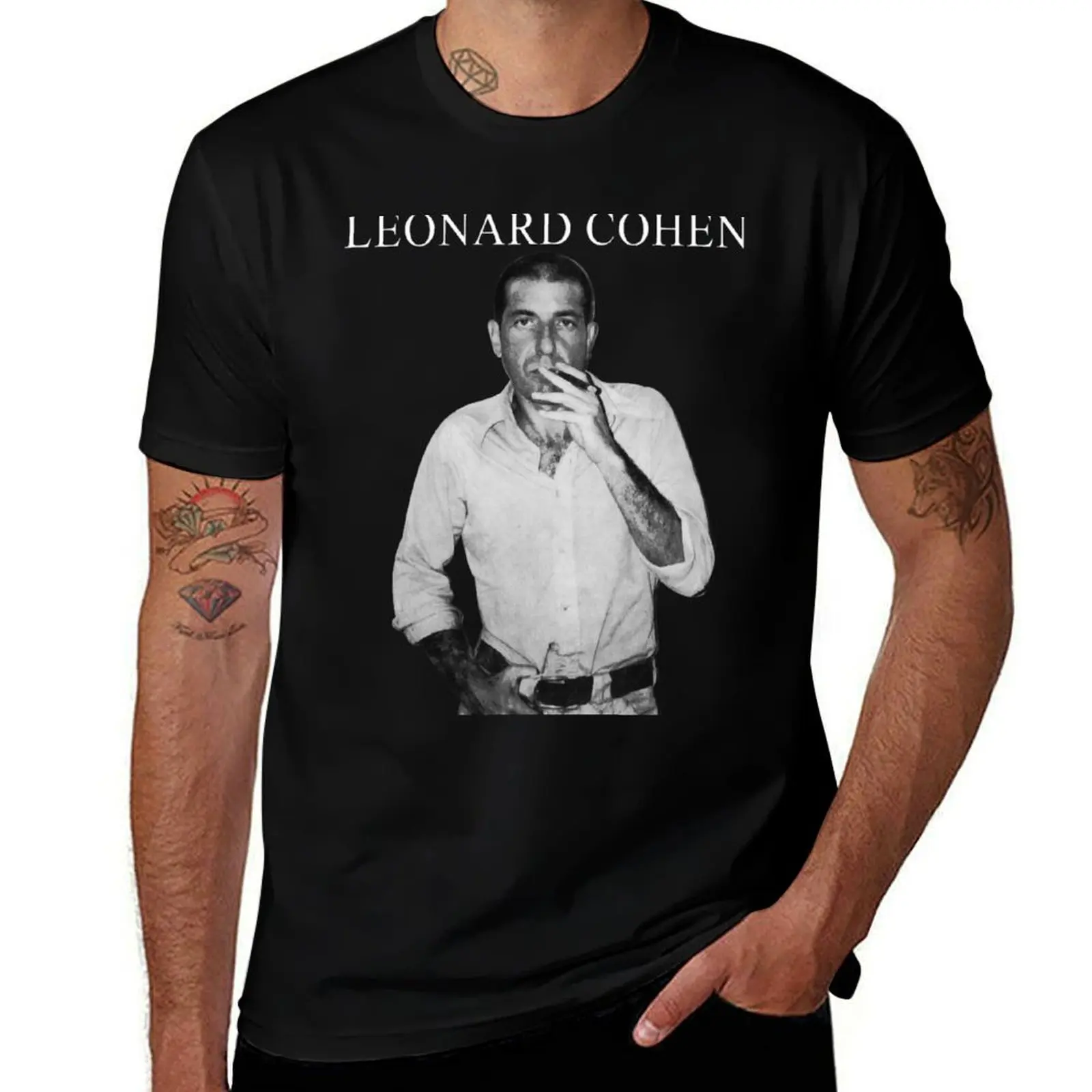 Leonard Cohen Smoking Never Die T-Shirt Anti-Pilling Casual T-Shirt