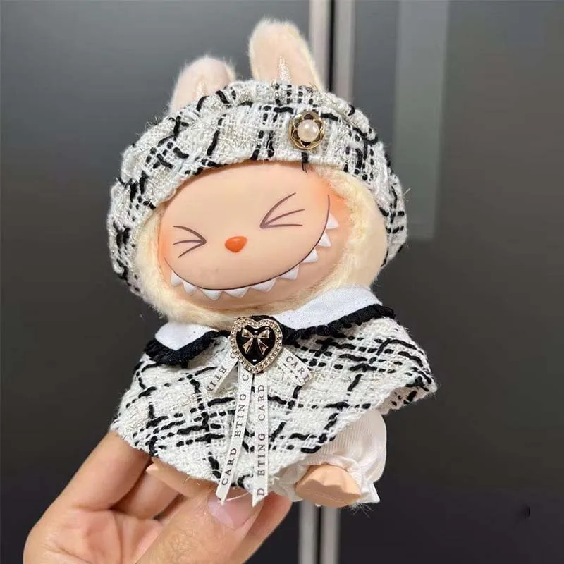 17cm Mini Plush Doll Labubu Clothes Outfit Accessories For Korean Kpop Exo Labubu Idol Doll Clothing Gift for Collectors