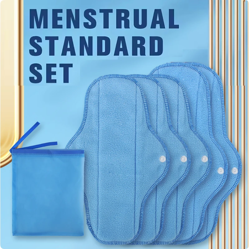 Reusable Washable Menstrual Pads 6pcs Set Flannel Cloth Sanitary Napkins for Day and Night Use Women Menstrual Care 2026 New