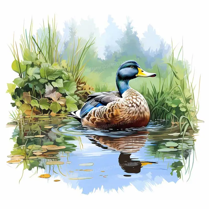 Niedliche bunte schwimmende Ente Wanda uf kleber Badezimmer Wohnzimmer Hintergrund dekorationen Tapete kreative Tiere Aufkleber m849 – Detail 9