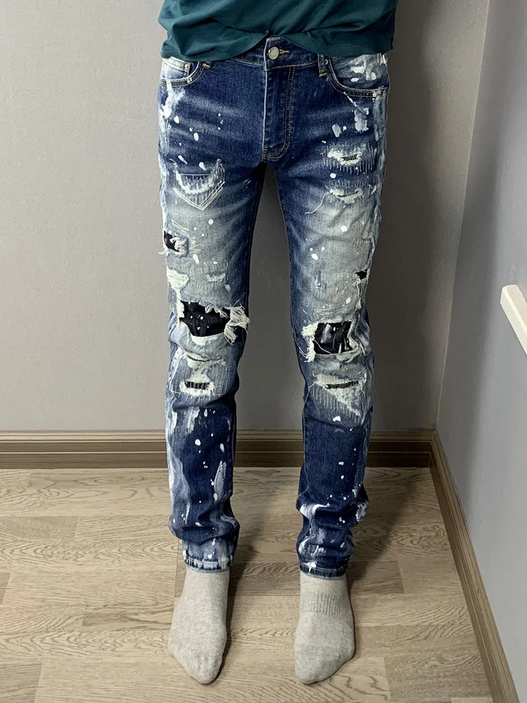 

Новые мужские джинсы Slim Fit 26 размера, эластичные, повседневные, на все сезоны, из высококачественного денима, молодежные, модные, со средней посадкой, на молнии