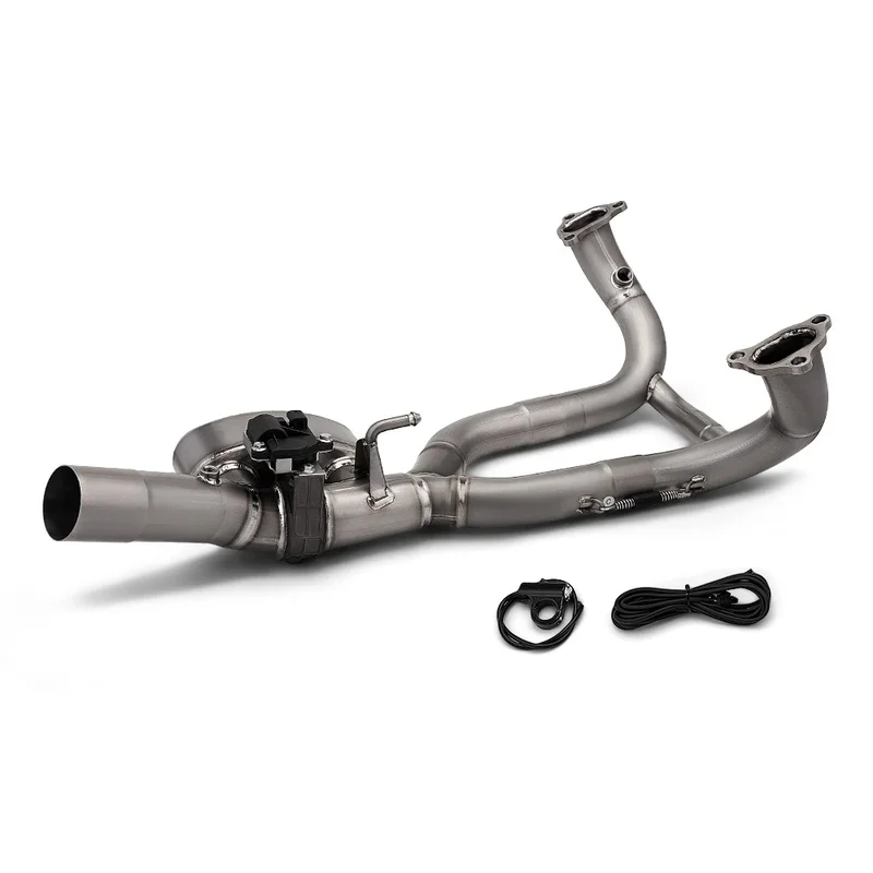 60mm Titanium Motorcycle Exhaust Front Pipe Header with Electric Controlled Valve for BMW R1250GS