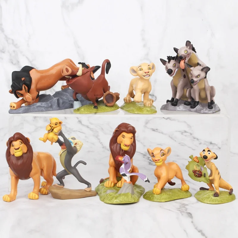 Disney Animation Character Peripheral The Lion King Simba Figure Timon Peng Peng Hyena Toy Model Doll Gift Collection Ornaments