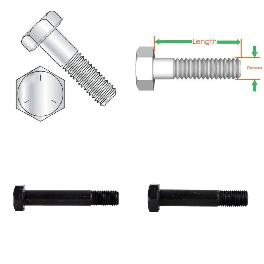 

Zinc Plated Grade 5 Hex Bolts, Partially Threaded, 3/8-16 x 3 Inches, 100 Pack UNC Threaded Fasteners for Industrial Use