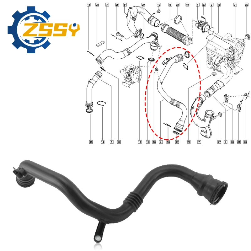 8200981498 manguera Turbo de coche manguera Intercooler para Renault Megane Scene III 1,5 dCi SCENIC manguera de cargador Intercooler 82 00 981 498