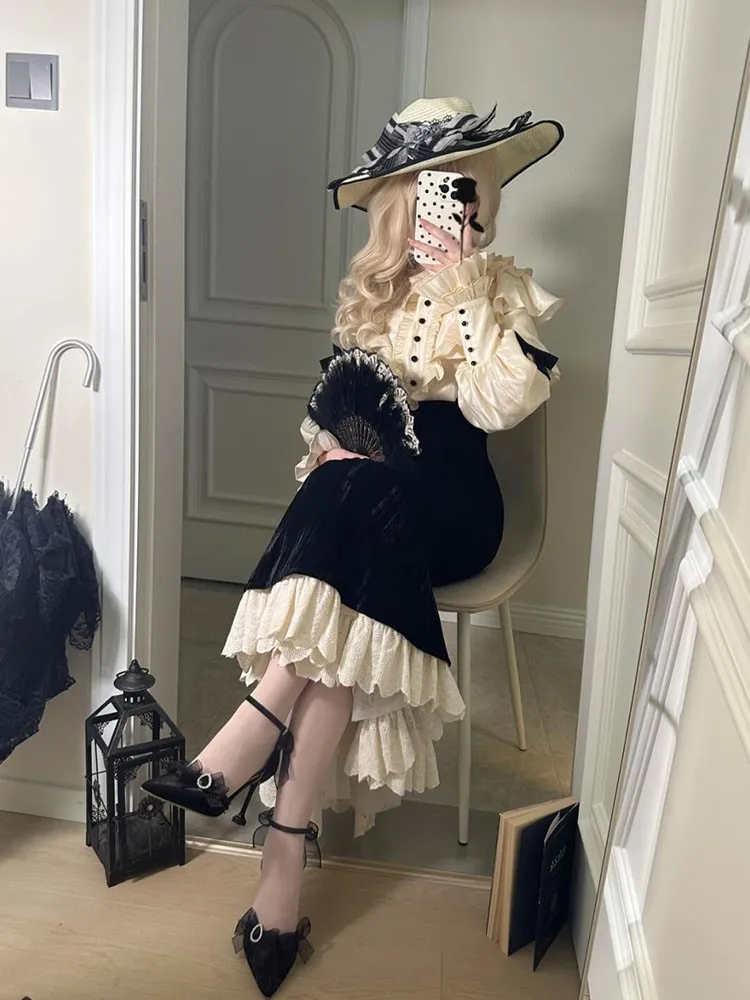 Hemd Neckholder Top Fischschwanz Brautkleid elegantes zweiteiliges Set