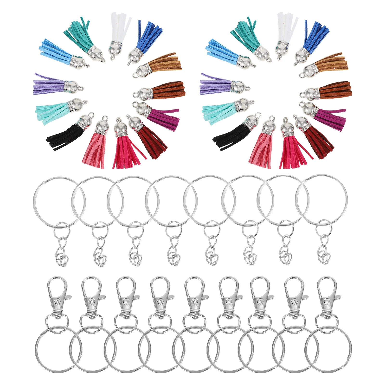 1 Set Multicolor Tassel Diy Keychain Materials Kit For Craft Supplies Key Chain Accessory Fringe Charms Jewelry Making Tools