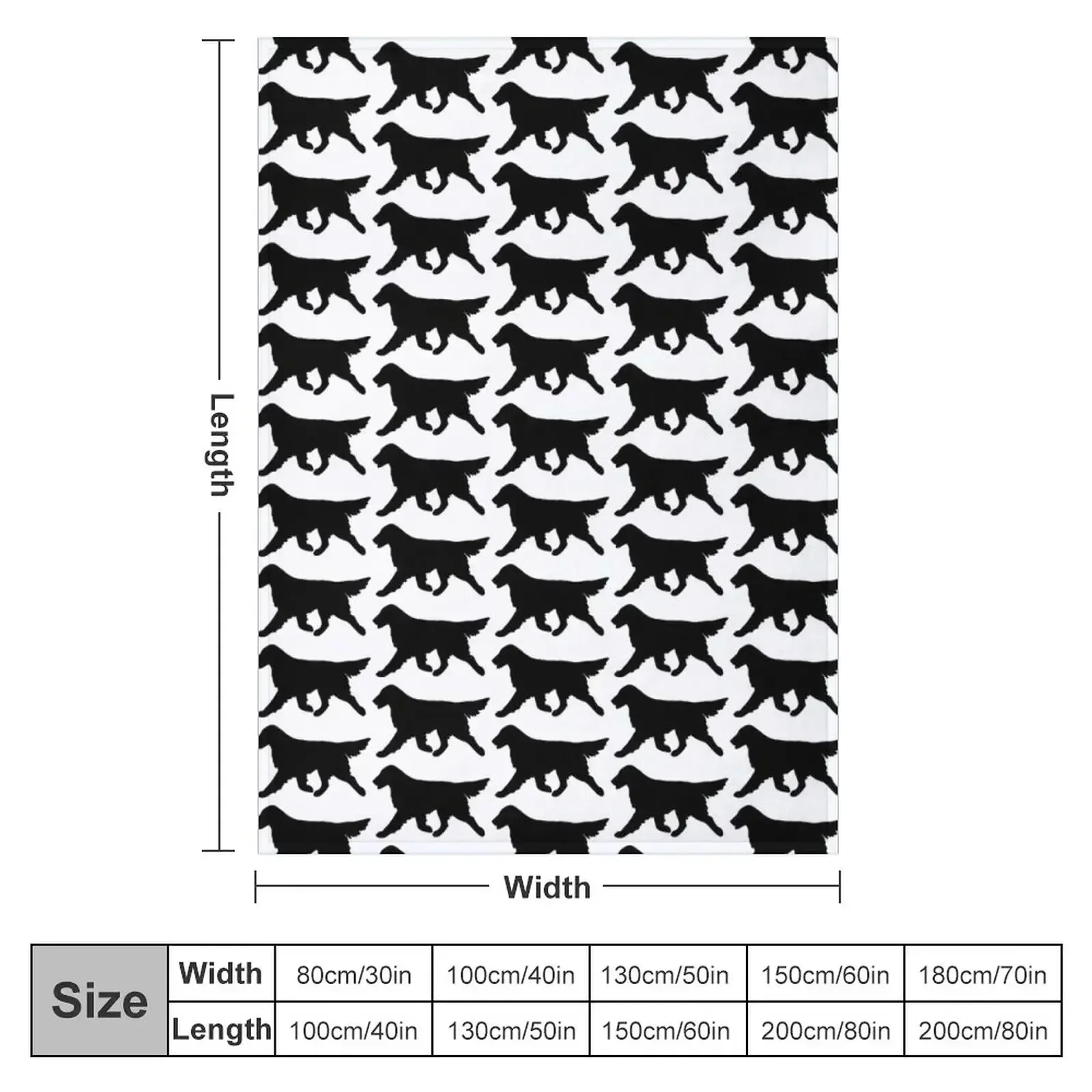 Flat-Coated Retriever Silhouette Throw Blanket couch cozy soft plush fuzzy picnic outdoor blanket