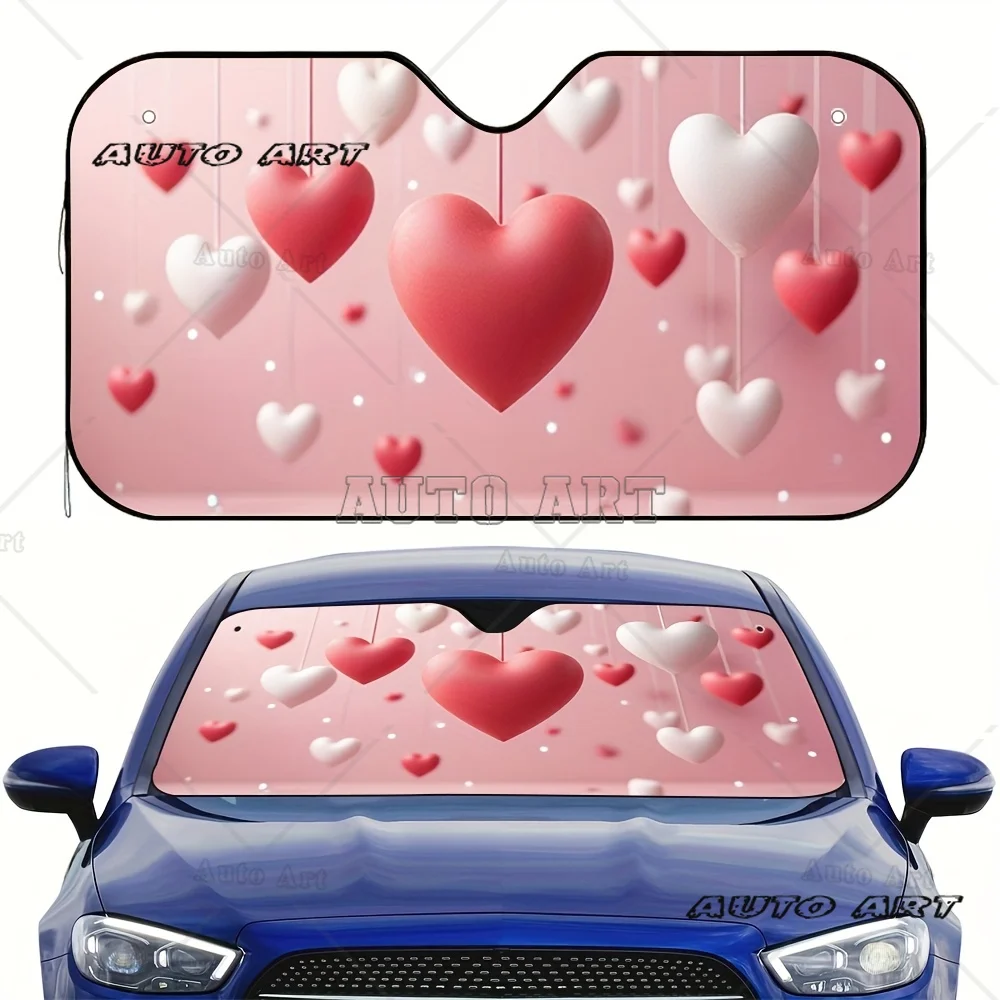

Valentinstag Herzenrial Familyienaus flüge Romantisches Переднее лобовое стекло автомобиля Окно автомобиля Крышка лобового стекла Теплоотражатель