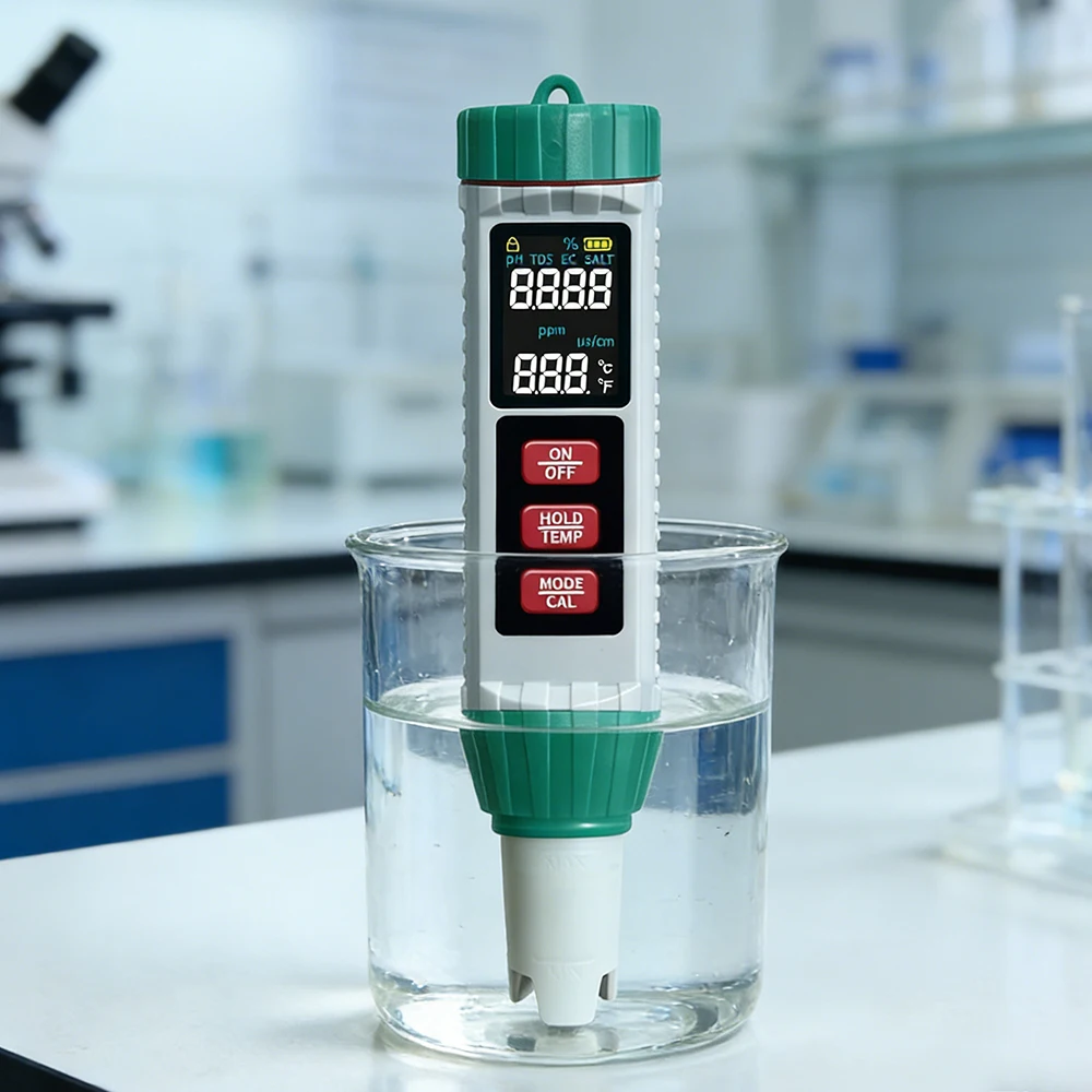 Digitales PH-Messgerät PH/ORP/EC/TEMP/SALT/S.G/TDS 7 in 1 / 5 in 1 Wasserqualitätstester mit hoher Präzision für Trinkwasser und Aquarien – Detail 10