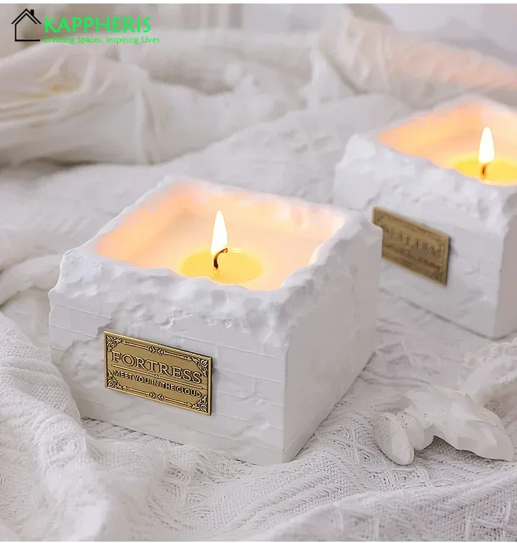 Guest Gift Candles Scented Aromatic Candles Lot Wedding Candles White Cement Jars Luxury Candle for Wedding Decor