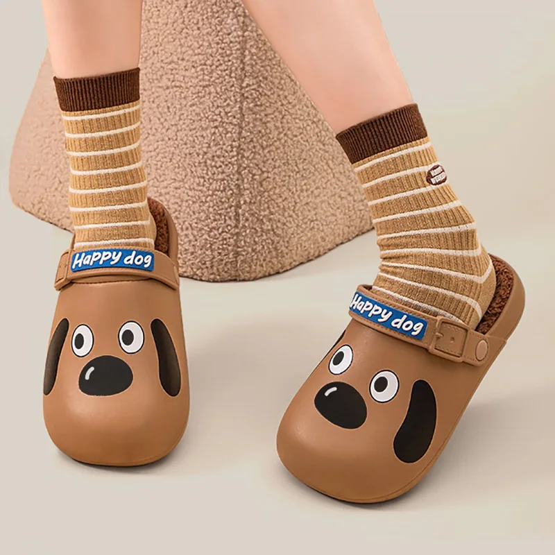 Womens Slippers Plush Cartoon Cute Sweet Suitable Indoor Outdoor Winter Slippers Fulffy Fur Slippers Female Cotton Slippers