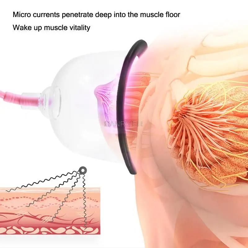 Electric Breast Enhancement Instrument Micro Current Increase Breast Massager Vi bration Household Vacuum Liposuction