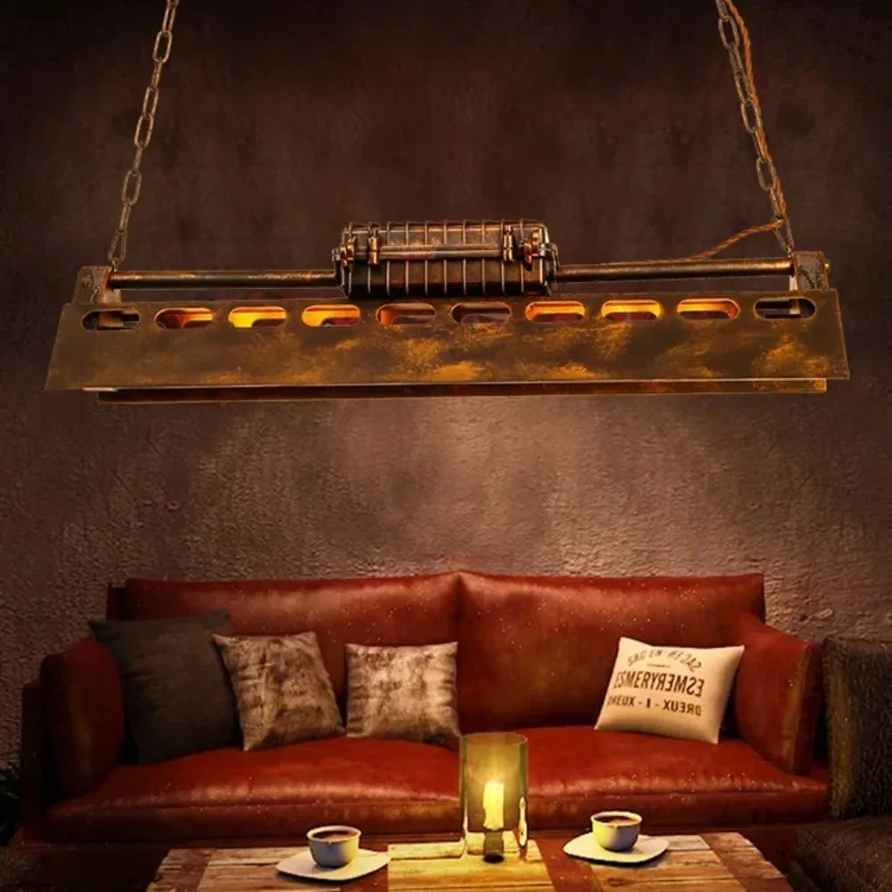 JOYINLED Industrial Wrought Iron Steampunk Steel Ceiling Light Large Chandelier Hanging for Kitchen Island Dinging Room Bar