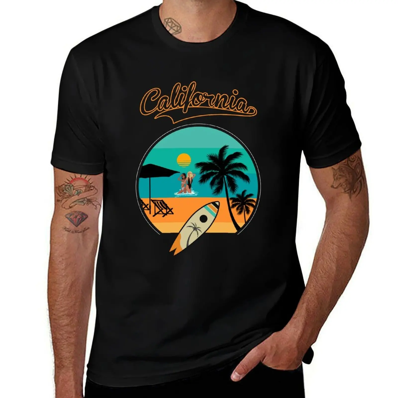

Beach Summer California Retro Vintage T-Shirt Louboutins cheap stuff T-shirts man essential t shirt t shirts for men