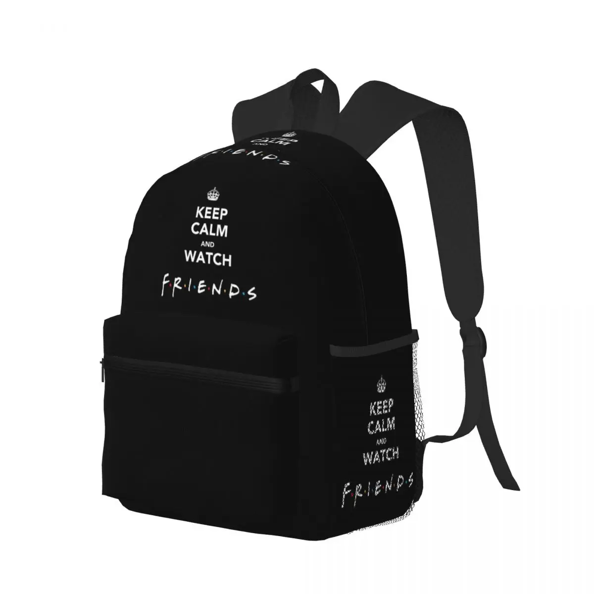 Keep Calm And Watch Friends Quote TV Show Student Backpack School Bag Hiking Travel Daypack for Men Women Bookbag Shoulder Bags